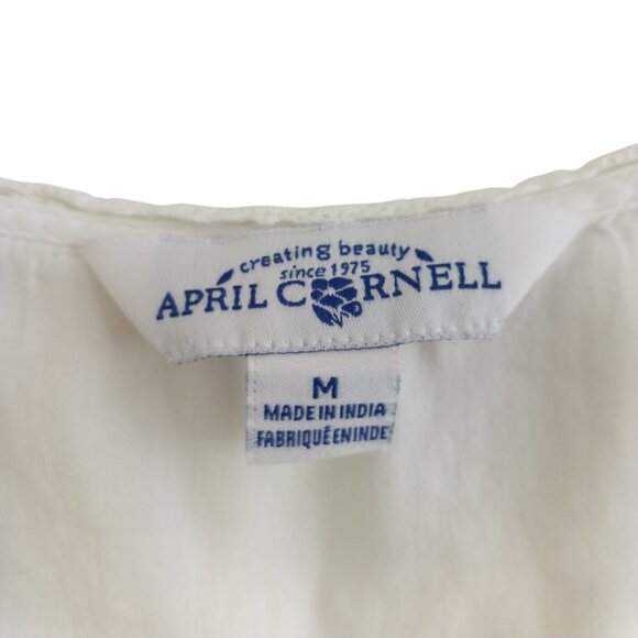 April Cornel Nightgown Nighty Pajamas Size Medium Gently Used Cotton White - Picture 8 of 10